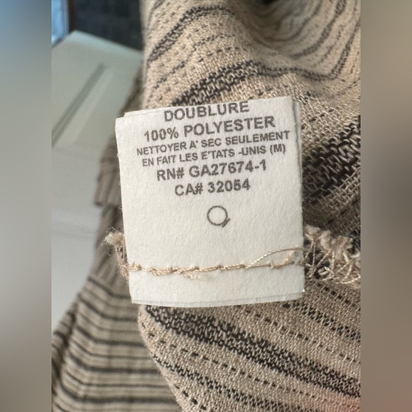 EVA FRANCO Dress SIZE 4P-NWT. Linen Blend Striped Button Front Midi Made in USA - Picture 9 of 14